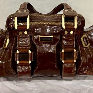 Jimmy Choo Dark Brown Patent Leather Bag